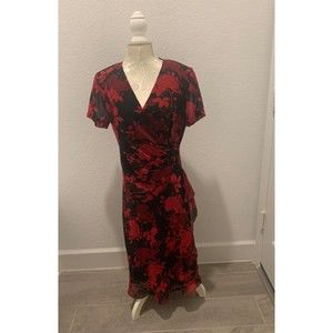 Astonish Dress Barn Womens Sz 8 Black And Tony Red V-Neck